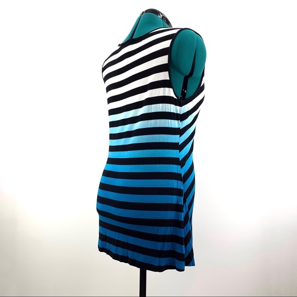 Point Zero Nicole Benisti Striped Ombre Sleeveless Top with Ruching, Large - Picture 8 of 16